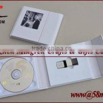 Custom Leather Fabric Linen USB Stick Packaging Case Box