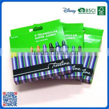2016 Wholesale 9 Colors Triangular Crayons in Paper Box Customized Logo Printed Crayons photo-5