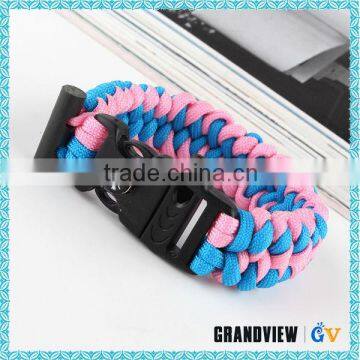 Outdoor Survival 7 Strands 550 Paracord Bracelet With Flint Fire Start Compass and Whistle photo-6