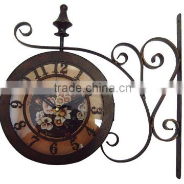 Quartz Double Sides Metal Wall Clock