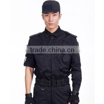 custom short / long sleeve black wearproof security guards uniform