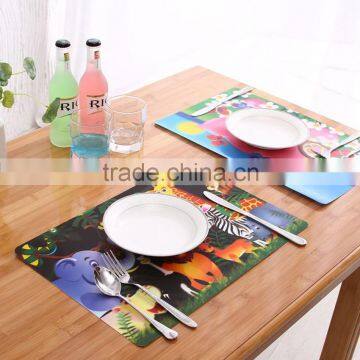 tiger and moneky zoo3d table mat for cartoon display,kids favorite placemats placemat