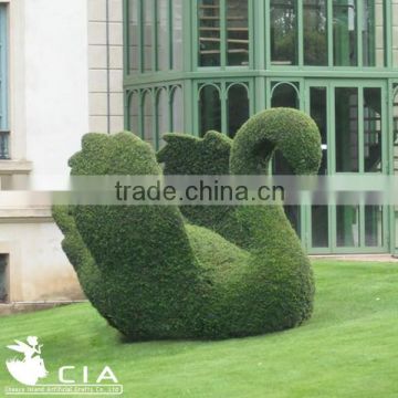 Bespoke artificial greenery topiary art swan figurine