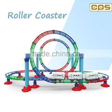 Popular double circle slot car toy with lights for sales