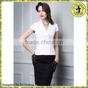 Short Sleeves Elegant Mature Women's Office Uniform photo-6