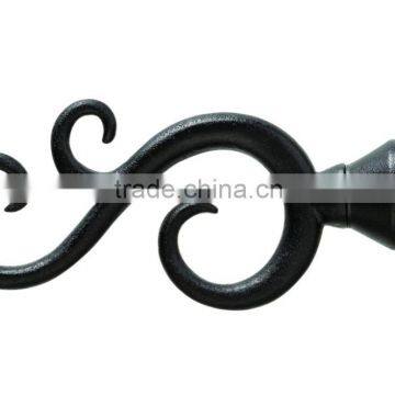 wrought iron material curtain finial for curtain rod