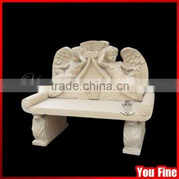 Lion outdoor stone garden bench