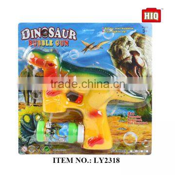 Hot selling kids funny plastic dinosaur bubble gun toys with music and light