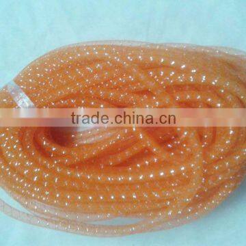 Gift Wrapping Decorations 10mm Round Orange Nylon Mesh Tube Woven Ribbon