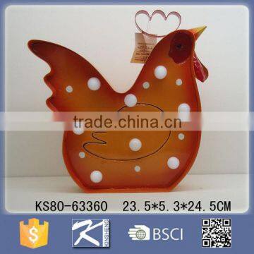 Hot Sale 2016 Decorative Metal Hen Ornaments with LED