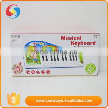 Electronic bo educational cartoon multifunction plastic toy music keyboard instrument with light