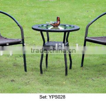 aluminum furniture for garden simple leisure rattan wicker outdoor round table chairs set YPS028