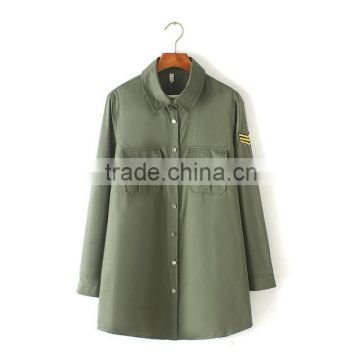 clothing manufacturer 2016 latest design of amy green coat woman