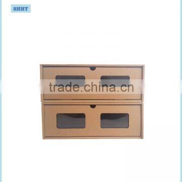 customized high quality gift storage corrugated paper box with window