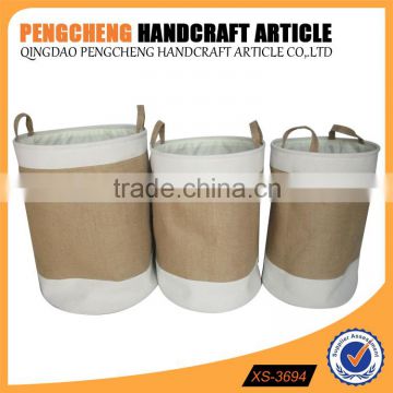 High quality Laundry basket with polyester material stitching basket handles