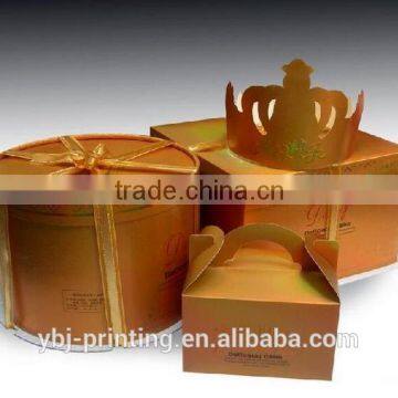 customized logo printing high quality gold cake box