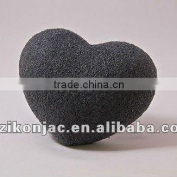 Bamboo Charcoal Heart Natural Konjac Sponge