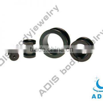 anodised surgical steel double flared tunnel,ear gauge plugs