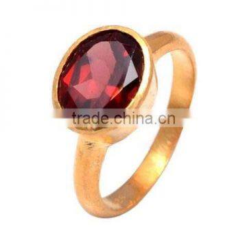 The Gopali Jewellers Garnet Natural Gemstones Ring 925 Sold Sterling Silver Ring Designer Prong Ring