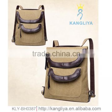 Soft canvas mommy backpack vintage style big capacity shouder bag China wholesaler