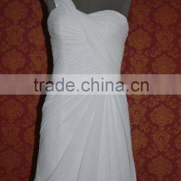 (MY0022) MARRY YOU One Shoulder Flowing Chiffon Mother Of The Bride Beach Wedding Dress photo-3