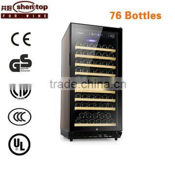 Shentop 76 Bottles glass door with no noise no vibration refrigerator wine cooler STH-G80UA compressor wine chiller