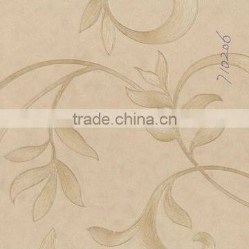 Emobssed Cream PVC 3d wallpaper for home decoration manufacturing Guangzhou