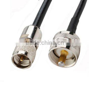 RF Pigtail Mini-UHF Male to UHF Male Cable LMR195 photo-1