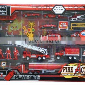 Diecast model- deluxe fire action play set toy with en71 7728F-1