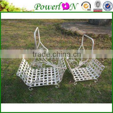 Antique Classic Wrough Iron S/2 Square Baskets Garden Ornament Landscap Decoration For Decking TS05 G00 X00 PL08-5633