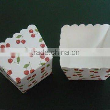 Red cherry square Cupcake Liners Muffin cases with factory price