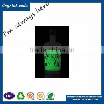 Glow in the dark reflective paper wine sticker