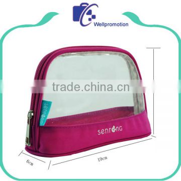 Customized zipper transparent PVC cosmetic bag for travelling