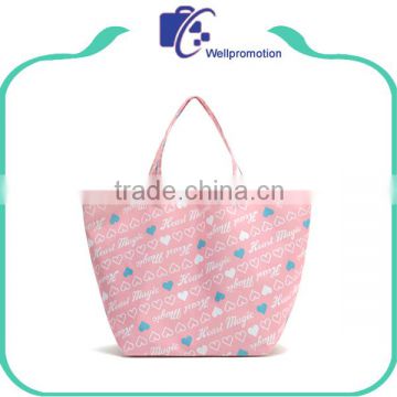 Fashion pink canvas cotton Beach tote bag