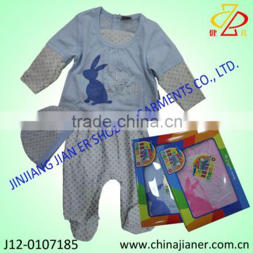 2014 new style cotton fabric newborn baby clothing gift set