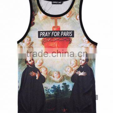Custom Sublimation Printing Tank Top Men's Vest Customized Printing Service Bulk Wholesale Clothing China Manufacturer Direct