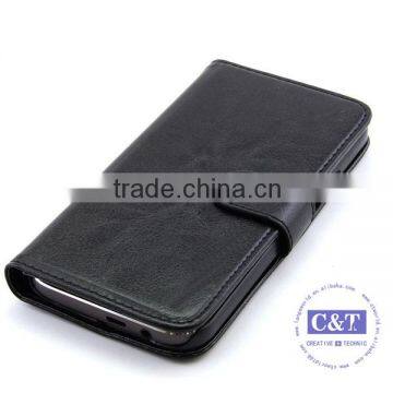 C&T Credit Card ID Holders STAND Flip Genuine Leather Wallet Cover for HTC One M9 photo-3