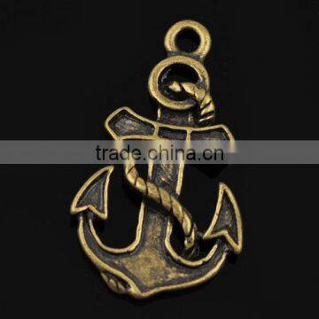 A14750 metal vintage anchor charm for bracelet necklace pendant cheap wholesale