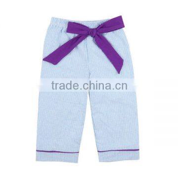 2016 Kaiyo wholesale kids pants children baby boutique wholesale stripe pants with bowknot belt panis picture