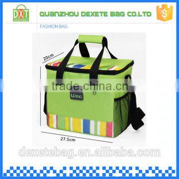 Wholesale big insulated cooler lunch bag with side bottle pocket