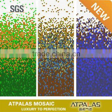from dark to light color mixed crystal tiles bathroom wall pattern