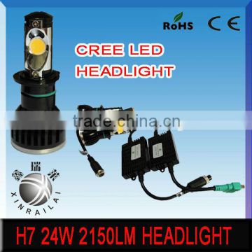 24w H7 2150lm beautiful bus headlamp 10-32V ,5000k, aluminum die-casting led car,offroad,truck,heaheavy truck headlight