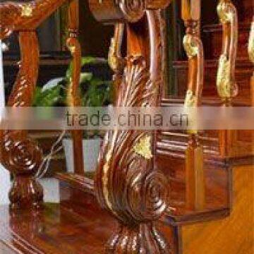 wooden stair handrail and balustrade