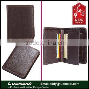 Fashion wholesale factory high quality genuine leather men's wallet customize leather purse