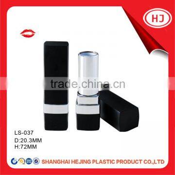 Empty square shape black color lipstick tube container