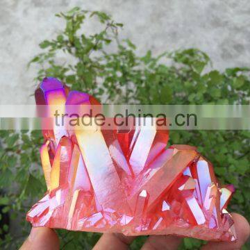 Large Red Flame Quartz Crystal Electroplating Crystal Cluster Rainbows photo-4