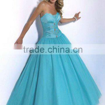 Style RZ-ed1701 2012 new style fashion sexy beaded blue taffeta cheap quinceanera dress