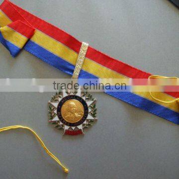 medal with ribbon,badge,zinc alloy,custom medal emblem,medal badge