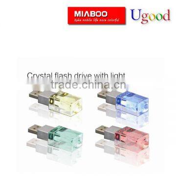 Colorful crystal usb flash drive with lights hot selling Memory 4GB