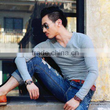 cheap china wholesale men's tight O neck blank t shirt